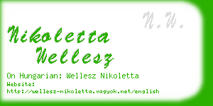 nikoletta wellesz business card